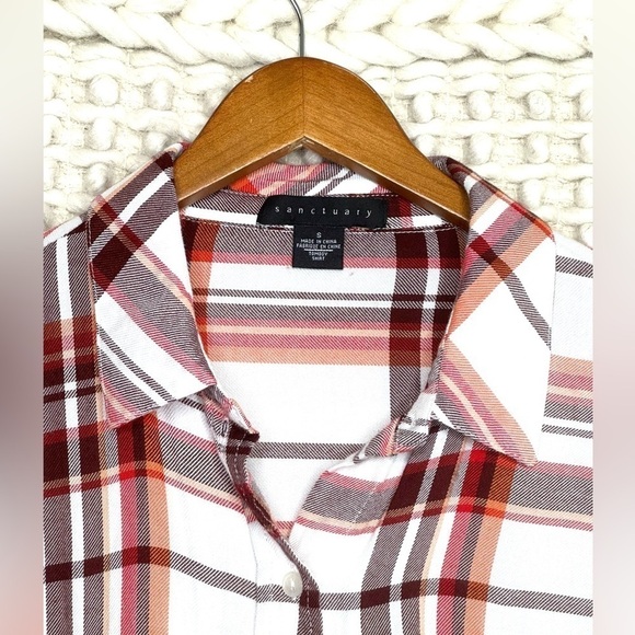 Anthropologie Sanctuary Plaid Button Down Top - Picture 3 of 5